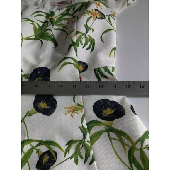 Forever21 Floral‎ Cap Sleeve Fit & Flare Dress White Green Womens Size Small - Picture 6 of 12